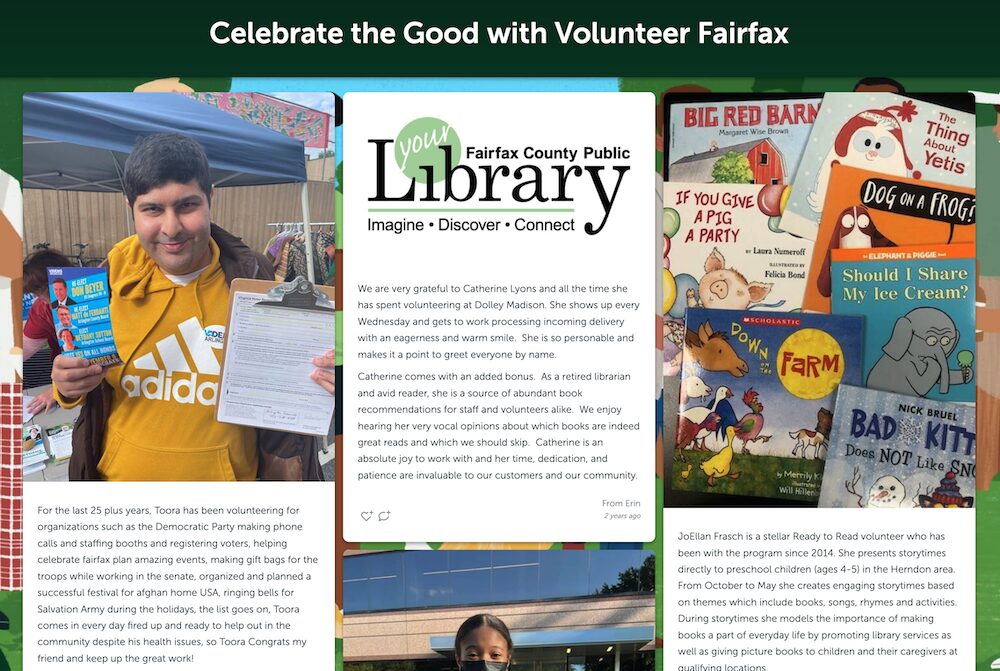 A Kudoboard featuring peer recognition benefits from a local library